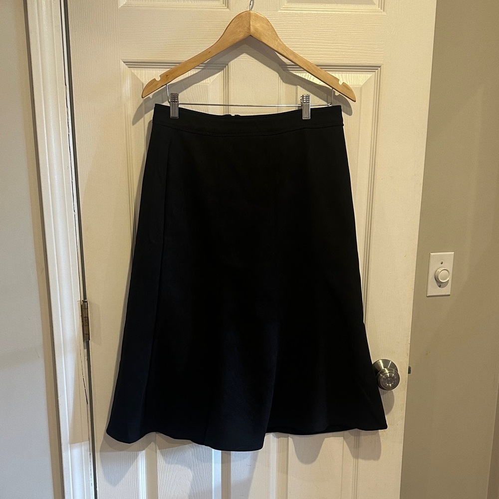 Black Faux Suede Women's Skirt